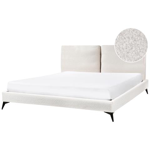 Letto Bouclé Melle 180 X 200 Cm Bianco Sporco - Foto 2