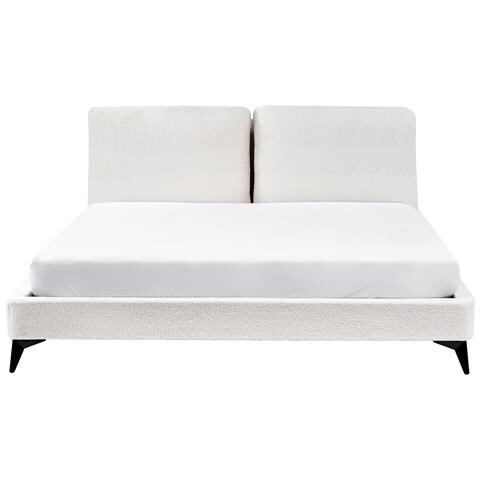 Letto Bouclé Melle 180 X 200 Cm Bianco Sporco - Foto 8