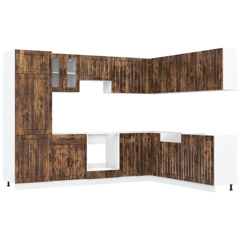 Set Mobili Da Cucina 14 Pz Lucca Rovere Fumo In Truciolato - Foto 2