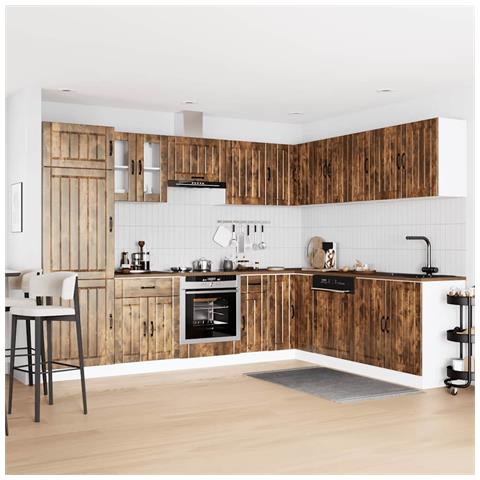 Set Mobili Da Cucina 14 Pz Lucca Rovere Fumo In Truciolato - Foto 3