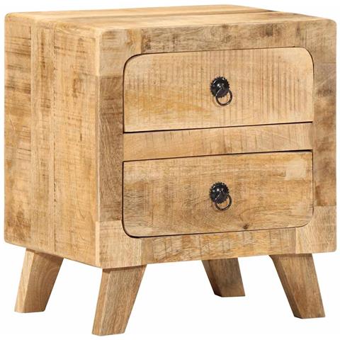 Comodino 40x32x46 Cm In Legno Massello Di Mango Grezzo - Foto 1