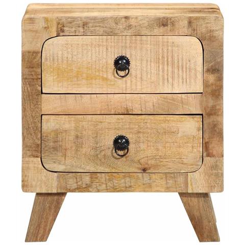 Comodino 40x32x46 Cm In Legno Massello Di Mango Grezzo - Foto 2