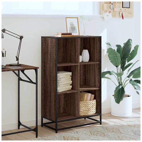 Libreria Rovere Marrone 65,5x33x107,5 Cm In Legno Multistrato - Foto 3