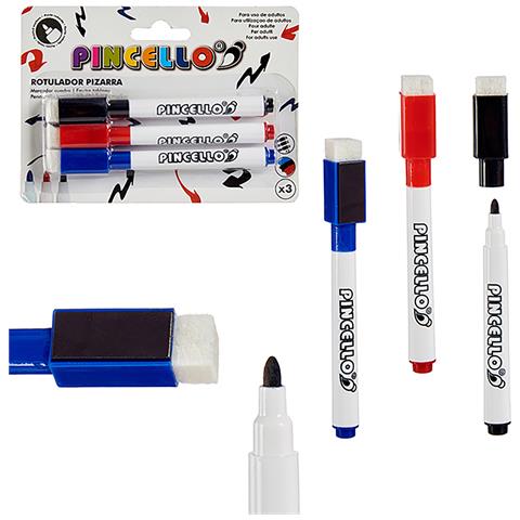 Set 3 Pennarelli Copri Gomma 3 Col 1,5x11x14 Cm. Colore: Multicolore - Foto 3