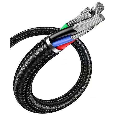 Cavo Usb Am A Usb-c Da 66 W, Ricarica Rapida, Display Digitale, 1,2 Metri. 120x0,5x0,5 Centimetri. Colore Nero - Foto 4