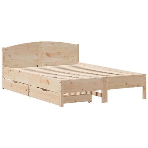 Letto senza Materasso 135x190 cm in Legno Massello di Pino - Foto 2