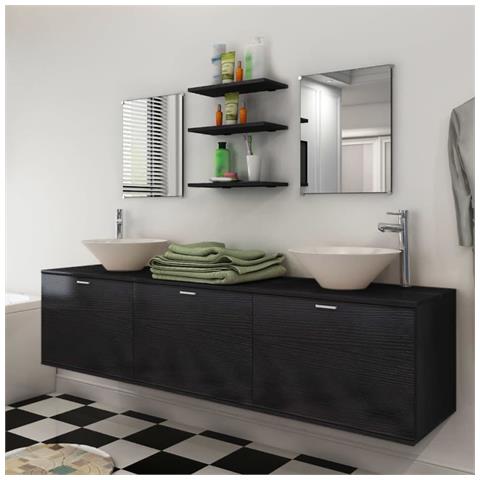 Lusso Casadino -  Set Mobili Da Bagno 10 Pz Con Lavabo E Rubinetto Nero - Foto 8