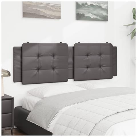 Cuscino Testiera Zadar Grigio 160 Cm In Similpelle - Foto 2