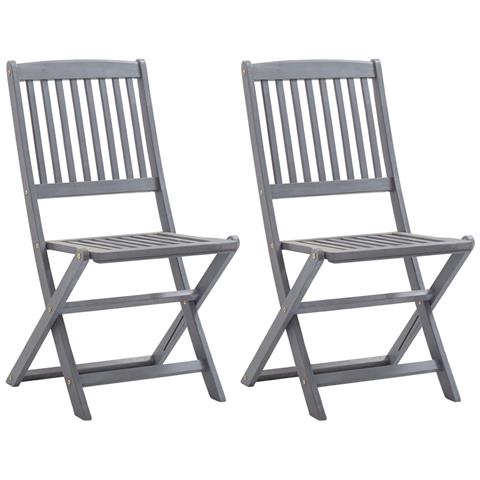 Sedie Da Giardino Pieghevoli 2pz Con Cuscini In Massello Acacia - Foto 8