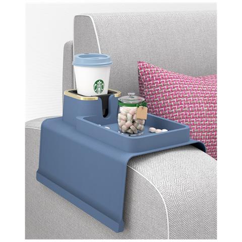 Sottobicchiere Per Divano In Silicone: Vassoio Per Bevande E Snack Blue - Foto 2