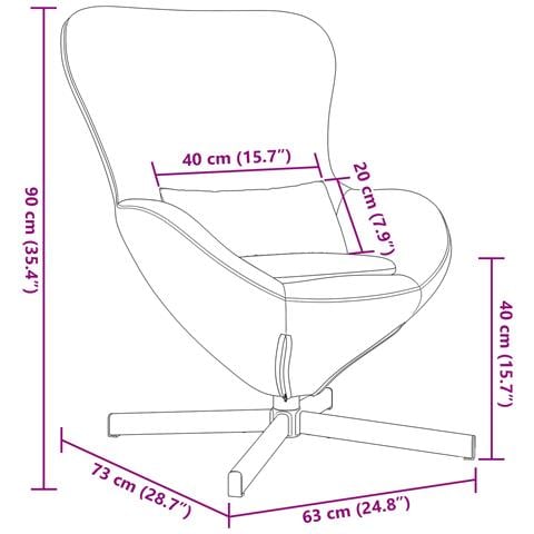 Poltrona a uovo  in velluto crema - Foto 9