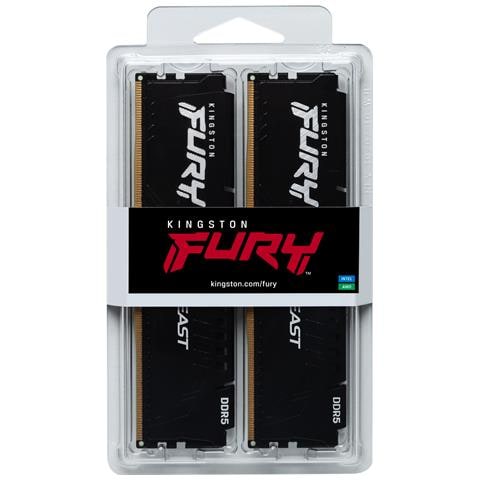 Kingston Technology FURY Beast 64GB 6000MT/s DDR5 CL36 DIMM (Kit da 2) Nero, 64 GB, 2 x 32 GB, DDR5, 288-pin DIMM - Foto 2