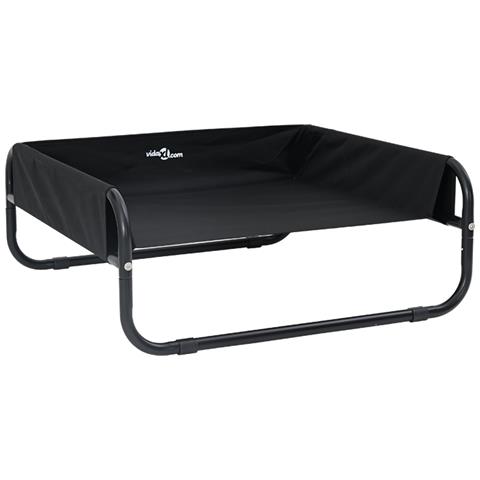 Letto Rialzato per Cani Nero in Tessuto e Metallo - Foto 1