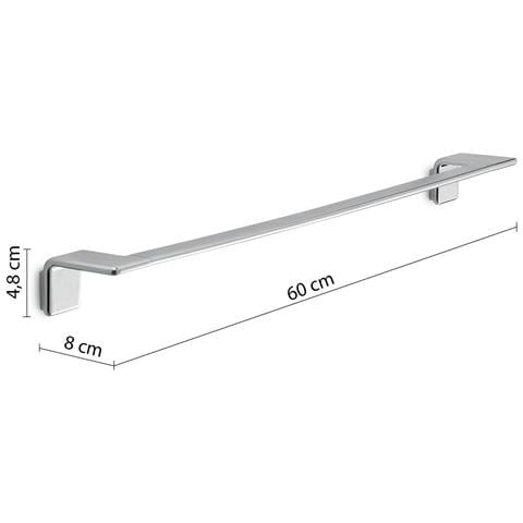 Portasalviette Cm 60 Da Muro In Ottone, Acciaio Inox Aisi 304 E Cromall A921-60 Serie Il Giglio Cromato - Foto 2
