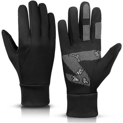 Guanti Termici In Pile Con Touchscreen Per Corsa, Escursionismo, Pesca E Ciclismo Black+grey Xl - Foto 1