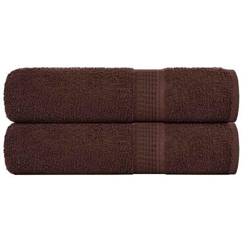 Asciugamani 2 pz Marrone 50x100 cm 360 g/m² 100% Cotone - Foto 1