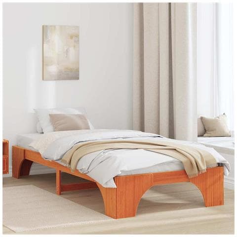 Struttura del letto Cera marrone 207 x 97 x 30 cm - Foto 2