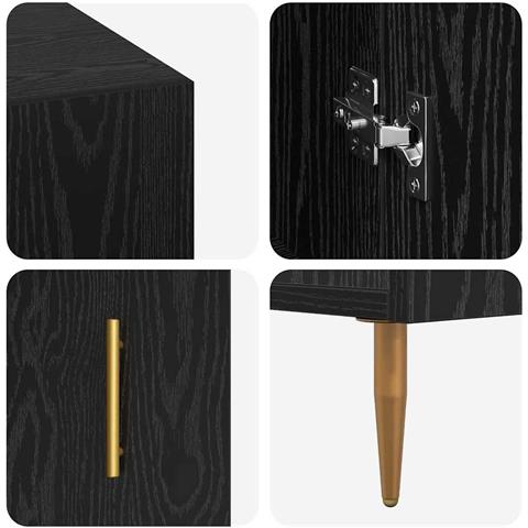 Scrivania Rovere nero 140 x 50 x 75 cm Legno multistrato - Foto 9