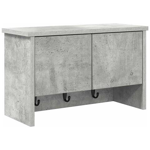 Appendiabiti a muro con porta Grigio cemento 50 x 20 x 30 cm - Foto 1