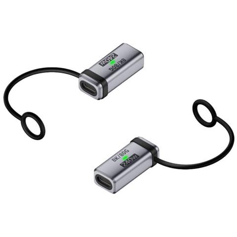 Adattatore Da Usb-c Femmina A Femmina 240w, 120gbps, Supporta 16k@ 60hz (confezione Da 2) Silver - Foto 1