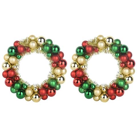 Corone di Palline di Natale 2 pcs Multicolore 33 x 33 x 7 cm - Foto 1