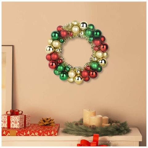 Corone di Palline di Natale 2 pcs Multicolore 33 x 33 x 7 cm - Foto 2