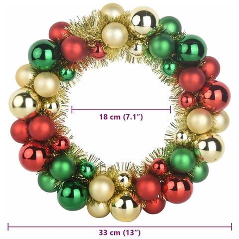 Corone di Palline di Natale 2 pcs Multicolore 33 x 33 x 7 cm - Foto 8