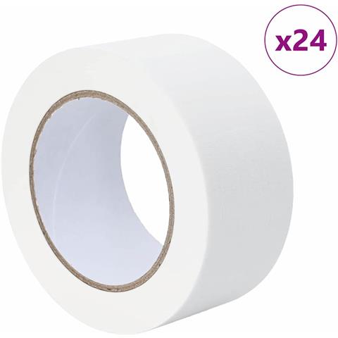 Nastri Adesivi per Pittori 24 pcs Bianco 50mm x 50m Carta - Foto 1