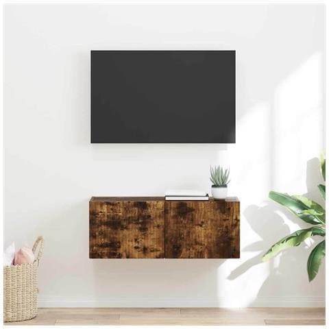 Mobile TV da parete Rovere fumé 60 x 31 x 29.5 cm - Foto 2
