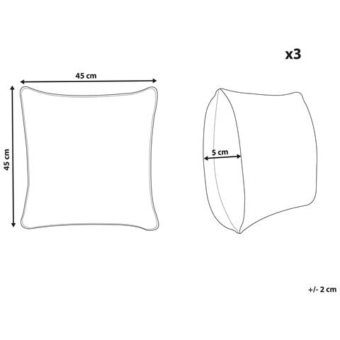 Set Di 2 Cuscini Merbau Cotone 30 X 50 Cm 45 X 45 Cm Nero /beige Trama Astratta - Foto 8