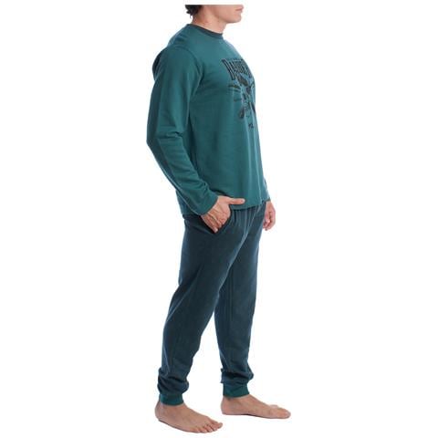 Pigiama Invernale Da Uomo In Cotone Felpato Klp6 - Foto 2