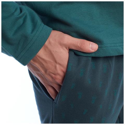 Pigiama Invernale Da Uomo In Cotone Felpato Klp6 - Foto 6