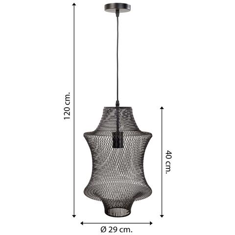 Plafoniera In Metallo Nero 29x29x40/120h - Foto 3