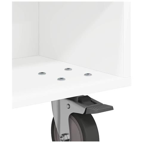 Tavolino con Ruote Bianco 50,5 x 50 x 30 cm Legno multistrato - Foto 9