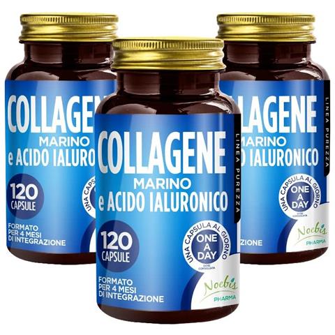 Collagene Marino e Acido Ialuronico 120 Capsule - Collagene Idrolizzato e Sodio Ialuronato - Supporto Pelle, Elasticità e Articolazioni (Confezione tripla) - Foto 1