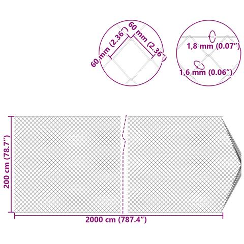 Recinzione a rete metallica Galvanizzato 2 x 20 m Vetro - Foto 9