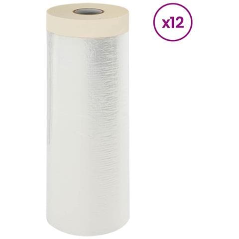 Telo per Polvere con Nastro Adesivo 12 pcs 240 x 2000 cm HDPE - Foto 1
