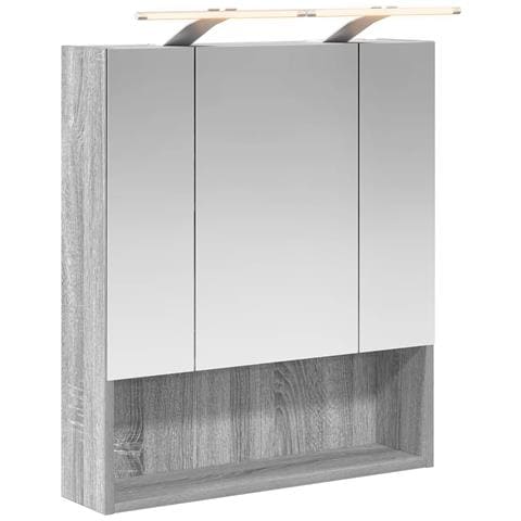 Mobiletto per specchio da bagno Grigio Sonoma 60 x 14.5 x 70 cm - Foto 1