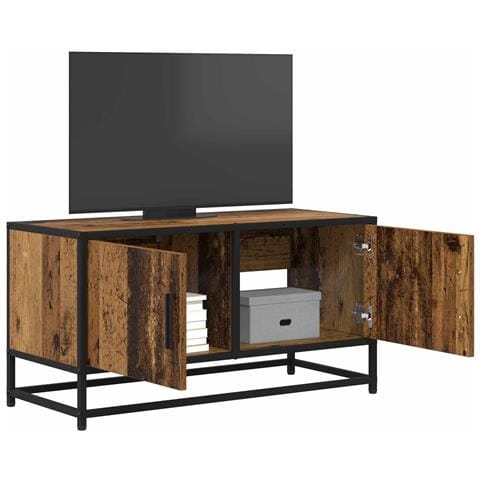 Mobile TV 80 x 34,5 x 40 cm Legno antico Legno ingegnerizzato - Foto 2