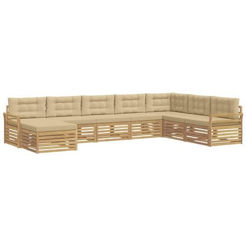 Set di divani da esterno 8 pcs Bianco e Beige - Foto 1