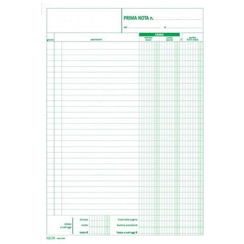Blocco Prima Nota Cassa 50x2 Autoricalcante (entrate - Uscite) 228x297 In Duplice Copia - Foto 1