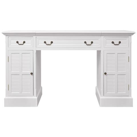 Scrivania A Doppia Colonna Bianca 140x48x80 Cm - Foto 2