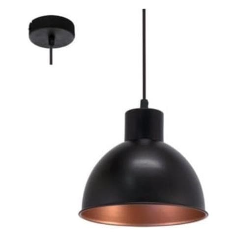 Lampada A Sospensione Truro 1 Nero E Ramato 49238 - Foto 1