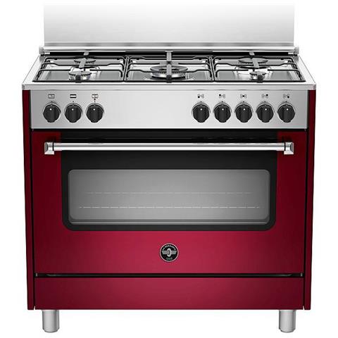 Cucina Elettrica AMN965EVIV 5 Fuochi a Gas Forno Elettrico Classe A Dimensioni 90 x 60 cm Colore Vino Serie Americana - Foto 1
