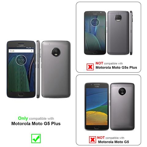 Custodia Compatibile Con Motorola Moto G5 Plus In Grigio Nero - Coperchio Protettiva Con Chiusura Magnetica, Funzione Stand E Tasca Per Le Carte - Foto 10