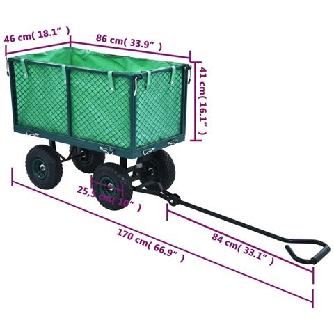 Carrello A Mano Da Giardino Verde 350 Kg - Foto 10