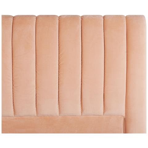 Letto Matrimoniale In Velluto Color Rosa Pesca 180x200 Cm Marville - Foto 16