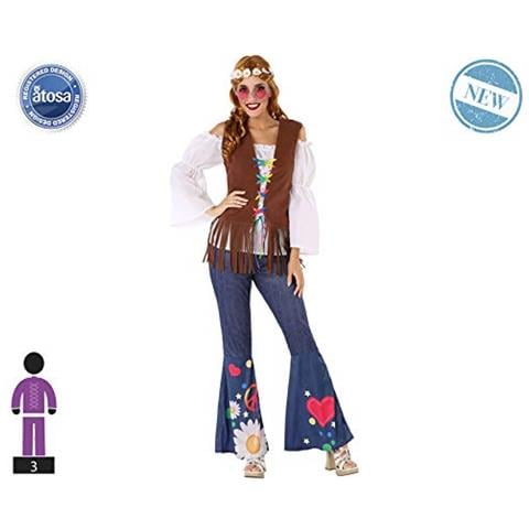 -60005 -60005-costume Dà Hippie M-l-adulto, Donna, 60005, Blu, M-l - Foto 1