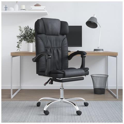 Poltrona da Ufficio Massaggiante Reclinabile Nera in Similpelle - Foto 10