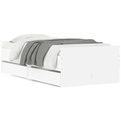 Giroletto Con Cassetti Bianco 90x200 Cm - Foto 2